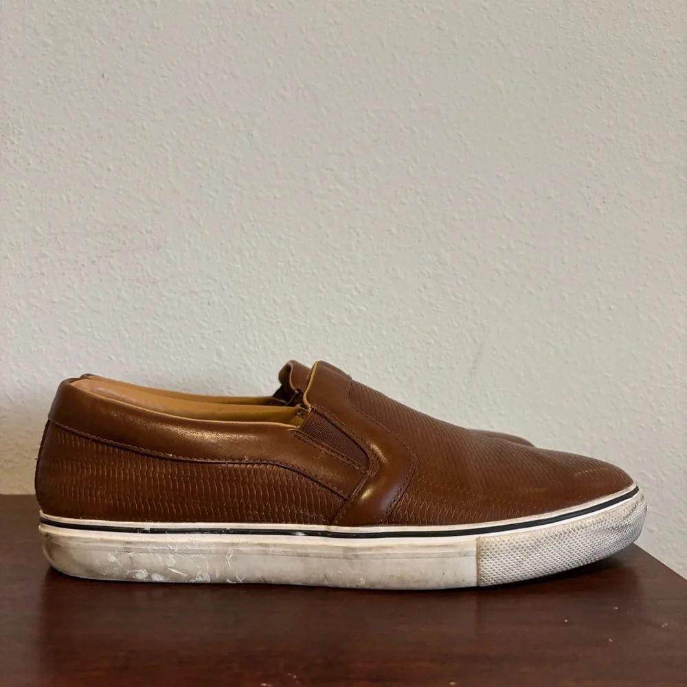 ZARA MENS LEATHER SLIP ON SHOES SZ 9